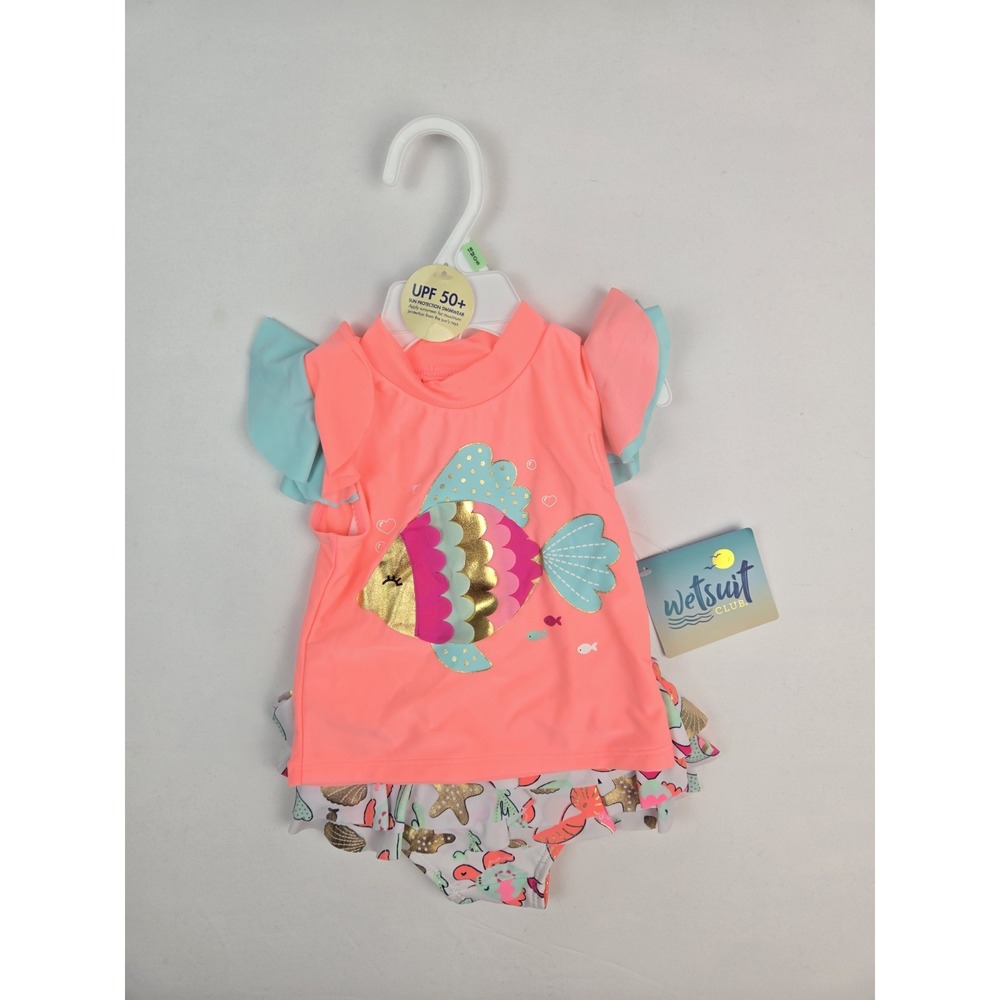 Wetsuit Club kids bathing suit girls NWT size 18M Rashti Baby fish upf50